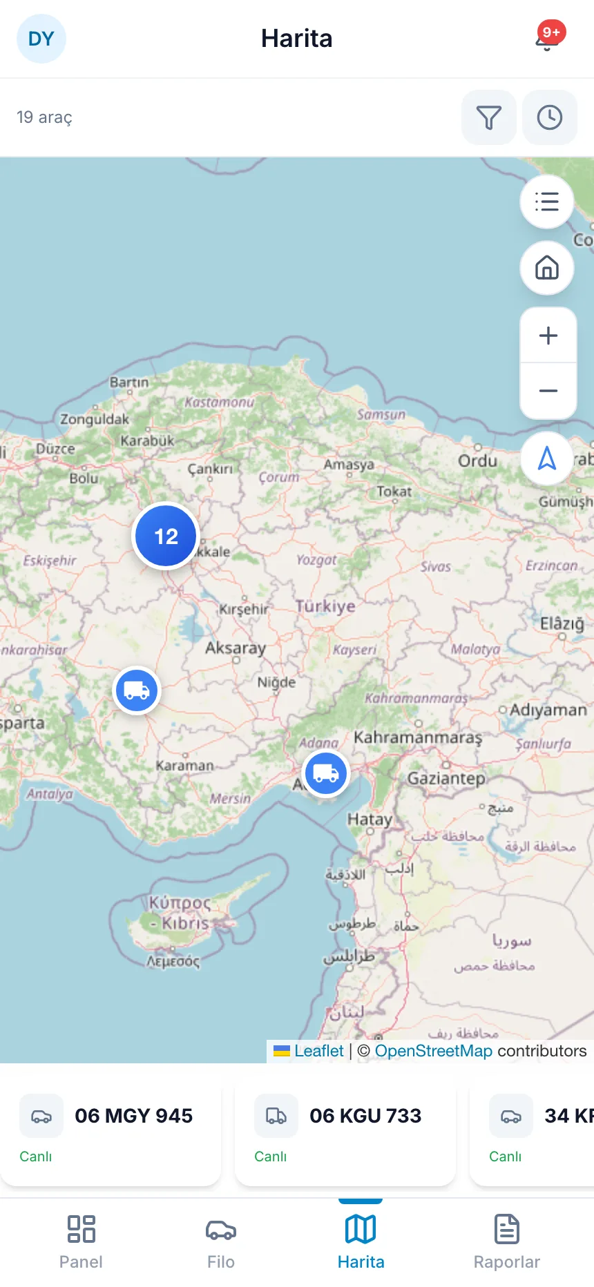 Araç Takip Sistemi Entegrasyonu ekranı