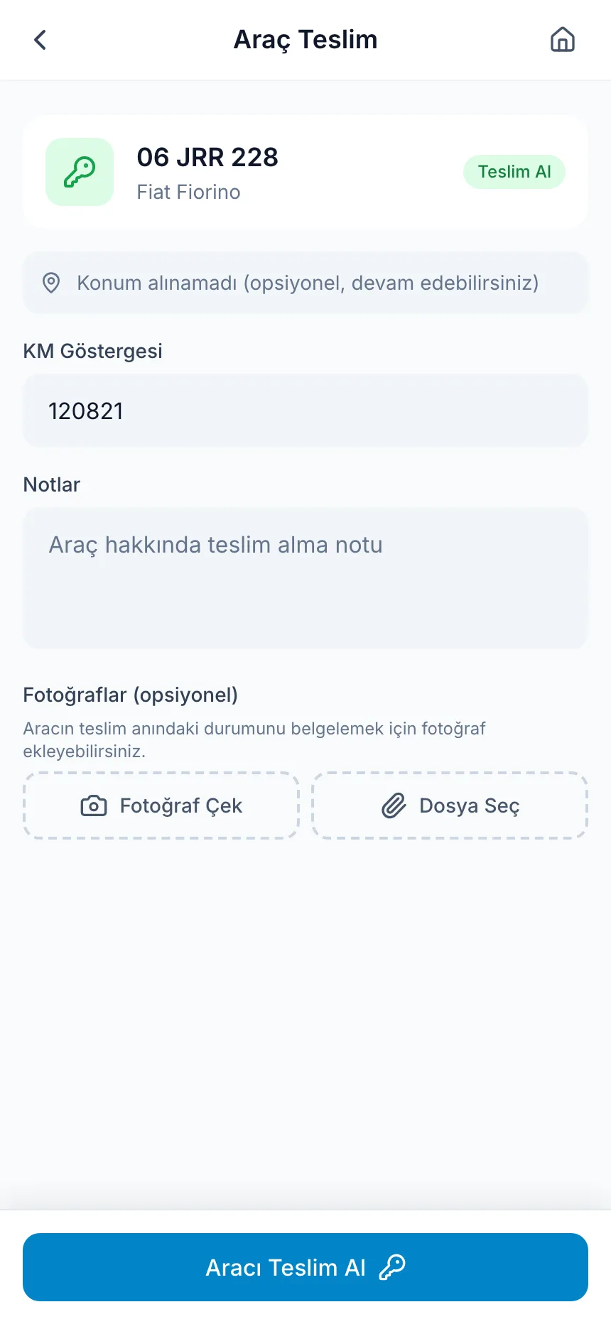 Araç kime çıktı, kaç kilometrede döndü